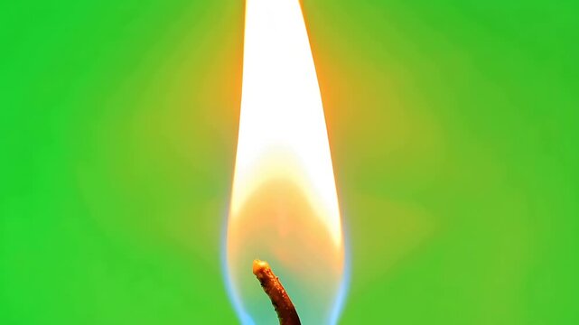 Burning Match Flame Close Up Cartoon