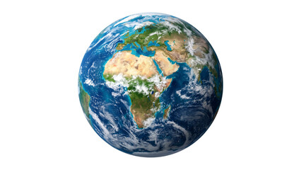 Earth globe showing africa and europe on transparent background © ATIQULISLAM