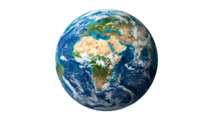 Fotobehang Afrika Earth globe showing africa and europe on transparent background  © ATIQULISLAM