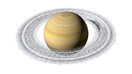 Planet saturn with rings realistic 3d render on transparent background © ATIQULISLAM