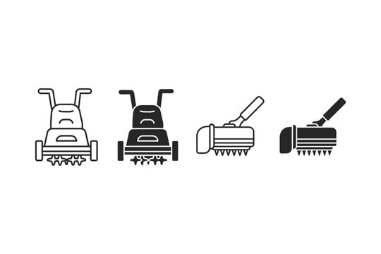 Lawn Aerator and Scarifier Icons