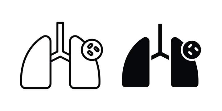 Tuberculosis TB icon vector design concept in black color