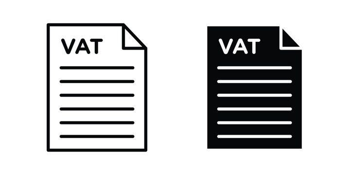 Value added tax VAT icon vector design concept in black color
