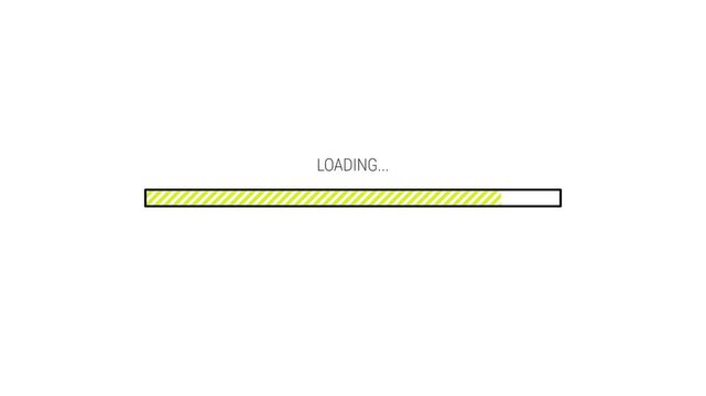 Loading buffer progress bar. Black download UI interface on a white background. Load status indicator. Motion graphic video animation