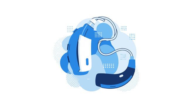 Hearing Aid Illustration: Modern Medical Technology Depicting Aural Enhancement Device