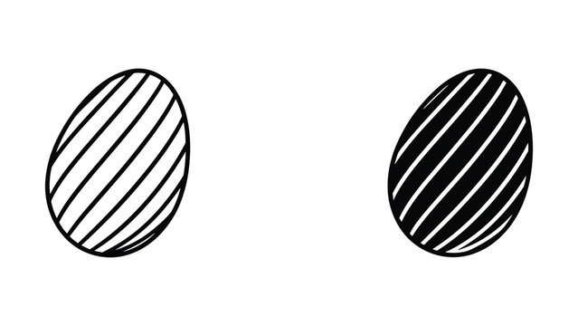 Black and white striped oval shapes