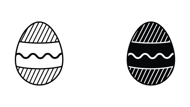 Easter eggs with black and white patterns
