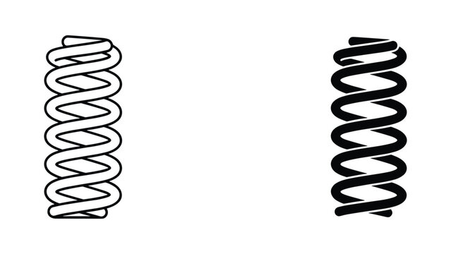 Black and white coil spring illustrations