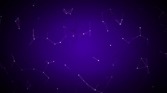 Data network plexus connection motion background with geometric lines and nodes