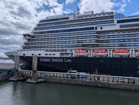 Liverpool Merseyside UK May 10 2026 Nieuw Statendam cruise ship moored at the City Of Liverpool Cruise Terminal on the river Mersey. A Netherlands flagged passenger cruise ship built in 2018 And has a