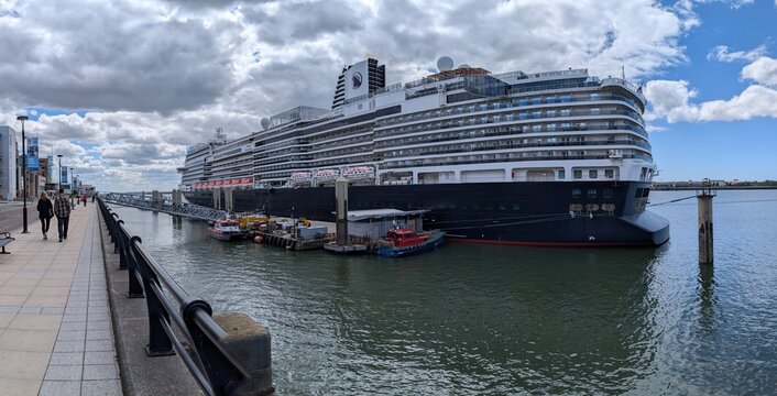 Liverpool Merseyside UK May 10 2026 Nieuw Statendam cruise ship moored at the City Of Liverpool Cruise Terminal on the river Mersey. A Netherlands flagged passenger cruise ship built in 2018 And has a
