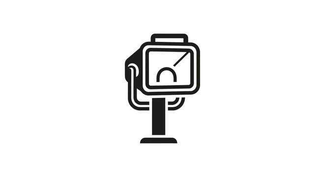 Black and white icon of a professional studio spotlight.