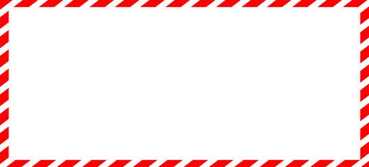 Fototapeta premium Worn warning sign red and white stripes frame, industrial background