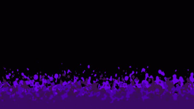 Anime purple fire flame animation with mystical glowing splashes and fluid motion on transparent alpha channel background for fantasy visuals.