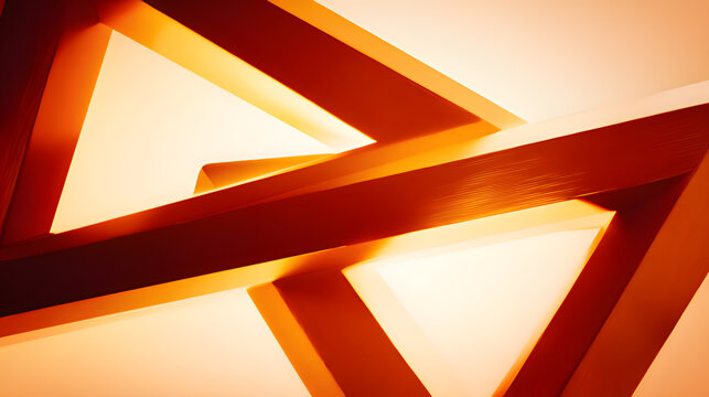 esprit. An abstract composition of interlocking geometric shapes in warm tones, symbolizing unity and cooperation. event key visuals, club posters, designed for fitness apps and gym onboarding.