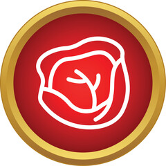 Obraz premium Cabbage vegetable graphic element designed as an icon on a red and gold background