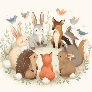 easter bunnies and eggs