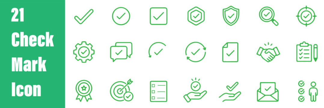 Black Check Mark and Checkbox Icon Collection. Check box icon with correct, accept checkmark icons tick box icon. Vector illustration eps 10