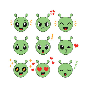 Alien set of emotions character
Vector set of character emotions on a white background