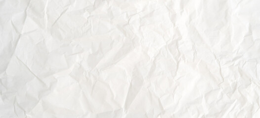Fototapeta premium Top view and full frame of wrinkled or crumpled white paper texture used as crumpled white paper background texture in decorative art work