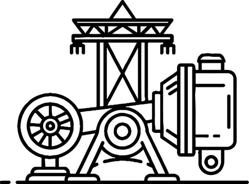 Power generator and electric pylon industrial icon