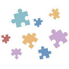 Fototapeta premium Jigsaw Education Puzzle Pieces Children Game Illustration