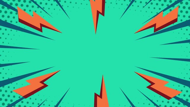 Comic Lightning Pop Art Dynamic Background Animation
