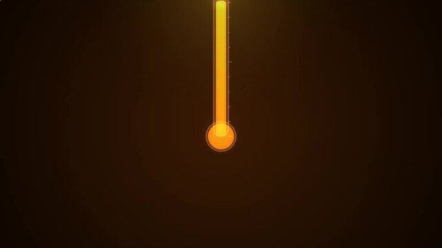 Digital Thermometer Graphic Measuring Rising Temperature on Dark Background