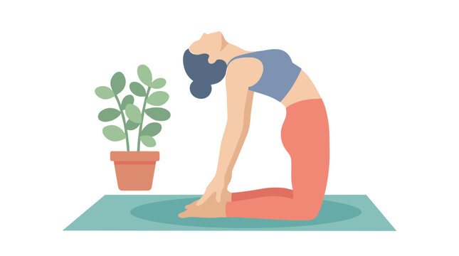 Yoga practitioner performing forward bend on mat.