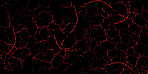 Seamless pattern with volcanic cracks with lava, glowing crevices. Abstract print © Nawari