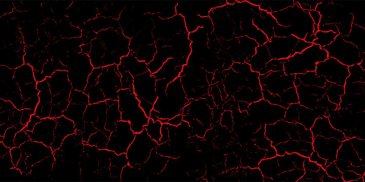 Seamless pattern with volcanic cracks with lava, glowing crevices. Abstract print