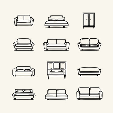 Collection of modern furniture designs.