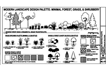 Fototapeta premium Professional Grass and Tree CAD Bundle