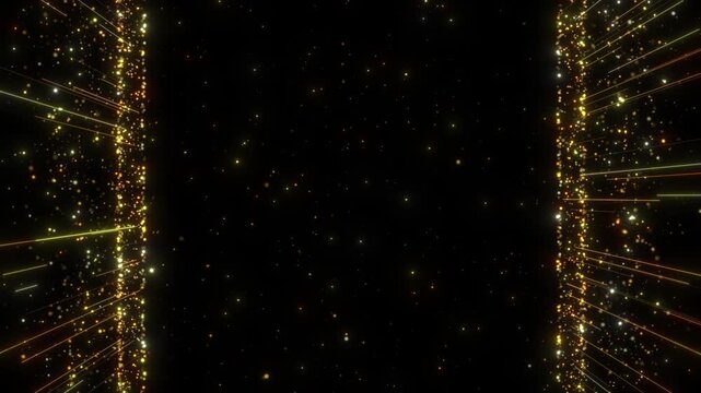 gold particle frame background blank loop