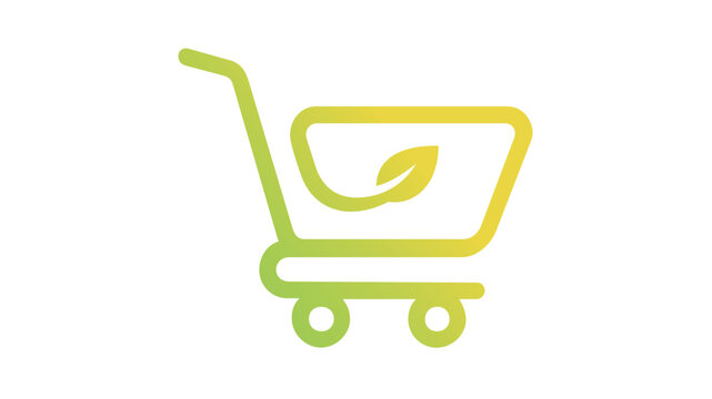 Professional ecommerce store vector icon showcasing an online retail shop front with digital shopping cart for business marketing and global commercial sales illustration on white background.
