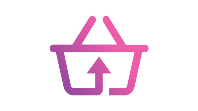 Modern ecommerce store illustration featuring a digital marketplace screen with shopping basket and retail elements for online business marketing and commercial analytics vector icon design.