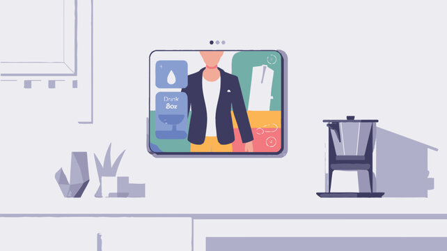 Minimalist office, modern workspace, vector illustration, flat design, business concept
