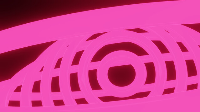 Hot Pink Red Fourier Concentric Rings Dynamic Abstract Background