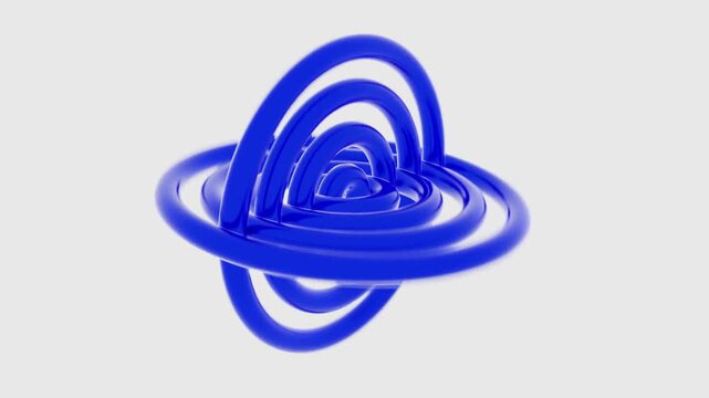 May 10 2026 Blue 3D Spiral Concentric Rings Fluid Abstract Motion Loop