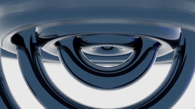 May 10 2026 Dark Blue Gray 3D Spiral Concentric Rings Fluid Abstract Motion Loop