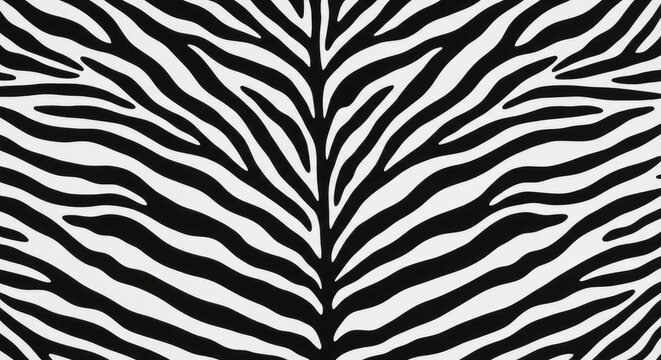 A black and white zebra pattern dominates the image. The pattern is composed of bold, vertical stripes that radiate from a central point.