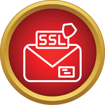Email envelope containing ssl certificate and shield icon for data security