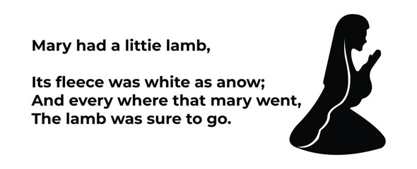 Mary Had a Little Lamb Nursery Rhyme Concept . © MdShoibur