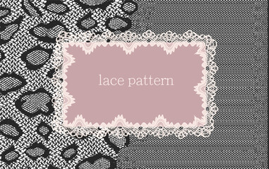 Layout composition featuring lace borders and lace patterns. © NW