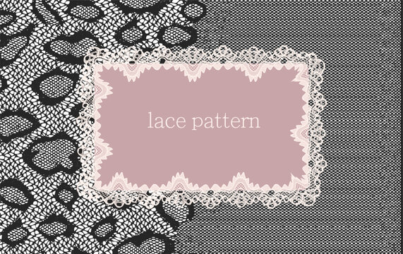 Layout composition featuring lace borders and lace patterns.