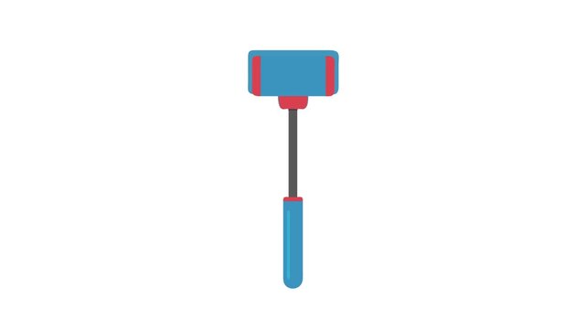 Illustration of blue mallet with red handle on White
