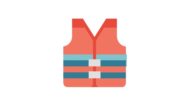 Simple vector graphic illustration of a life vest icon