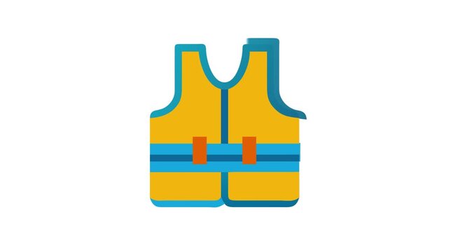 Bright safety vest icon on a solid White Background