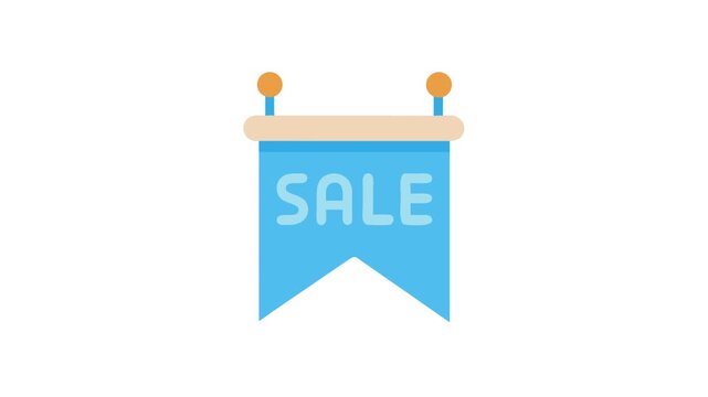 Flat design sale banner with the word sale