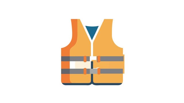 Orange life vest vector icon illustration safety gear